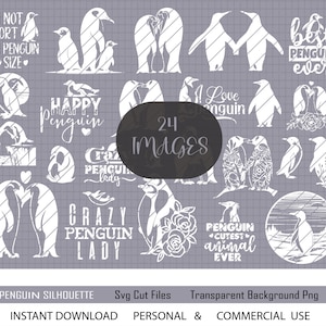 Pareja de pingüinos SVG, Clipart de pingüino, Archivos de pingüino para Cricut, SVG de pingüino de Humboldt, Archivos de corte de pingüino Archivo de corte de pingüino, Pingüino con flores