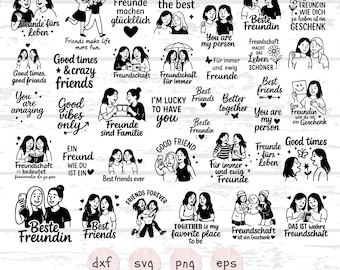 German plotter file Best Friend, Gift Friend, Sister Svg, Friendship Sayings, Friendship Svg file for Cricut