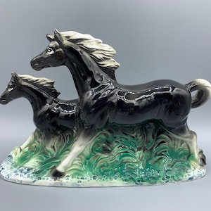 Vintage MCM Horse Mare and Foal Sculpture Figurine