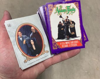 アダムス・ファミリーのヴィンテージトレーディングカード4パック。各