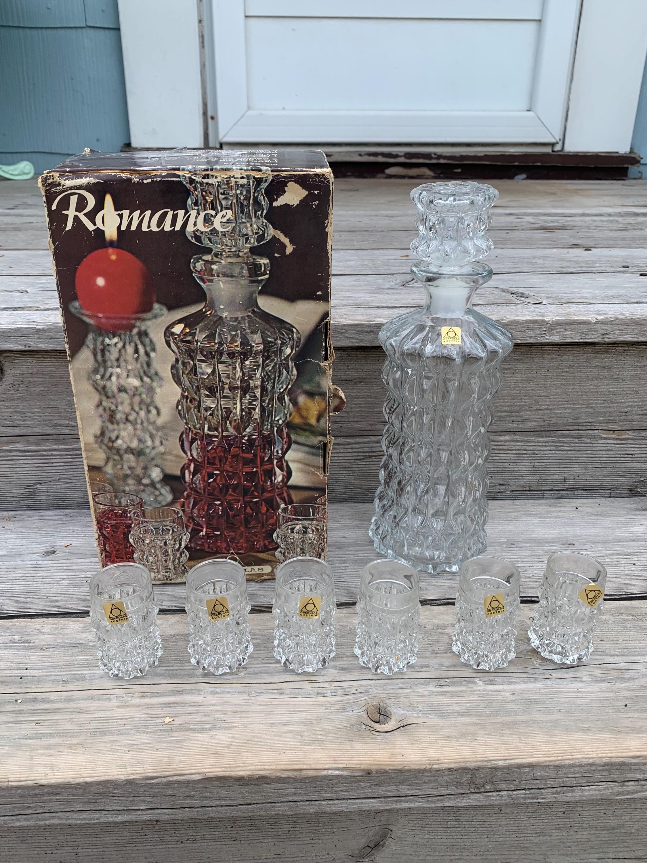 Vintage Unused in Original Box Liquer Decanter and Shot Glass