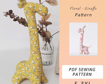 Cute Giraffe PDF Sewing Pattern, Plush Toy Pattern, Tutorial, Crafting Pattern, Easy Pattern, Pin Cushion, Giraffe, Sewing project, Eco Toy