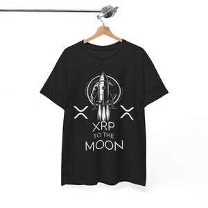 XRP naar de maan Unisex T-shirt, Cryptovaluta Shirt, XRP Lover Cadeau, Zwaar Katoenen T-shirt, Blockchain Enthusiast Top afbeelding 4