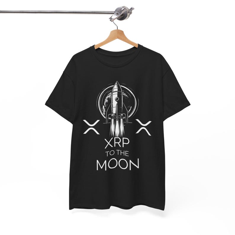 XRP naar de maan Unisex T-shirt, Cryptovaluta Shirt, XRP Lover Cadeau, Zwaar Katoenen T-shirt, Blockchain Enthusiast Top afbeelding 4