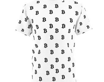 Bitcoin Pattern T-Shirt, Crypto Shirt, Blockchain Graphic Top, Bitcoin Cardano Ethereum Xrp Ripple Dogecoin, Investors Traders, Unisex Tee