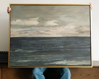 Moody Ocean Seascape Canvas Print | Dark Stormy Sea Wall Art Large Framed
