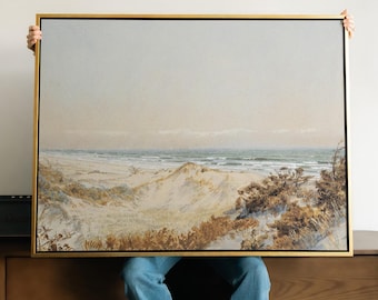 Sand Dunes Coastal Canvas Print Art | Beach Landscape Wall Decor Statement Framed