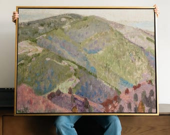 Mountain Landscape Canvas Print | Textured Nature Art Scenic Range Statement Framed