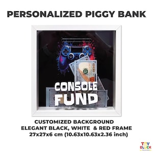 Custom Wooden Gamer Piggy Bank & Tip Box – Personalized Console Coin Savings Gift for Young Boys