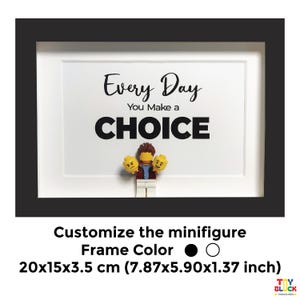 Ogni giorno fai una scelta Shadow Box – Moderna minifigure artistica per scrivania o parete, decorazione per ufficio, ispirazione per l'aula, idea regalo creativa