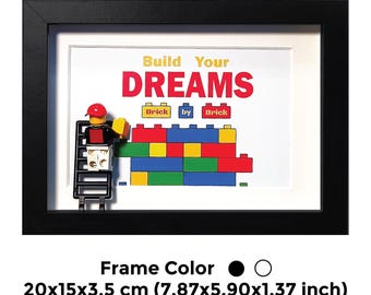 Cadre personnalisé Shadow Box pour figurine : cadeau citation motivante, oeuvre d'art pour vitrine