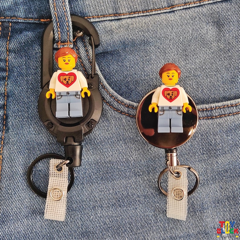 Customizable Figure Keychains Custom Minifigure Keychain: Personalized Retractable Badge Reel - Etsy