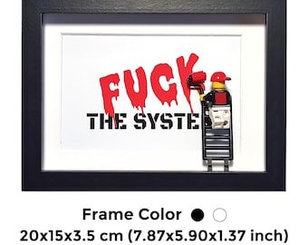 Graffiti Minifigure Art: Inspirational Quote, Modern Framed Decor