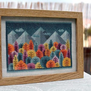 Kreuzstichmuster Herbstwald Baum (PDF Download)