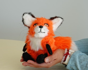 Handmade Fox Plush Toy: Unique Stuffed Animal