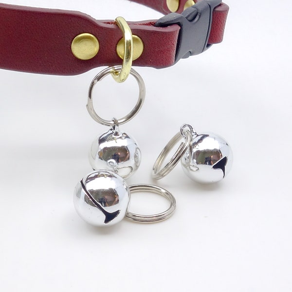 Cat bell upgrade for cat collars is one half inch round with ready to attach ring Jingle cat bell