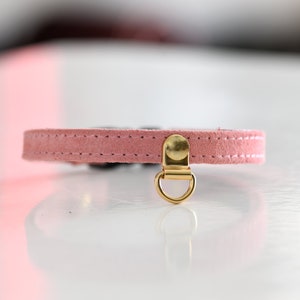 All suede leather cat collar with charm holder in center--3/8&quot; width--breakaway safety buckle-pick color of your cat collars--Ruggit Collars