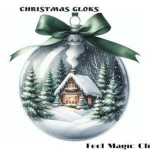 Clipart Noël, clipart Noël avec boule à neige, boule à neige png, conception de boule à neige, clipart hiver, clipart nouvel an, clipart vacances