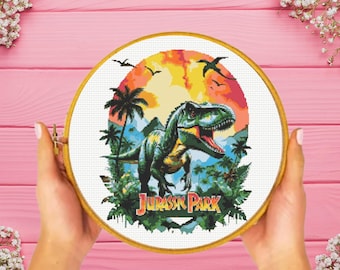 Korsstygnsmönster i dinosaurieparken, direktnedladdning