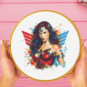 Hero Cross Stitch Pattern , Wonder Queen Cross Stitch Pattern,  instant download