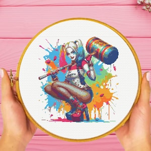 Harley Cross Stitch Pattern , Hero Cross Stitch Pattern,  instant download