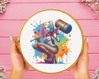 Hero Queen Cross Stitch Pattern , Hero Harley Cross Stitch Pattern