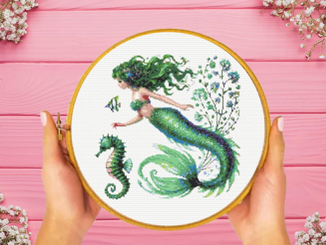 Mermaid Cross Stitch Pattern, Instant Download - Etsy