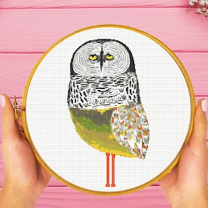 Golden Owl Cross Stitch Pattern , instant download