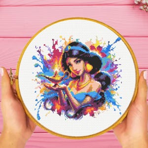 Jasmine Cross Stitch Pattern , Princess Cross Stitch Pattern, instant download