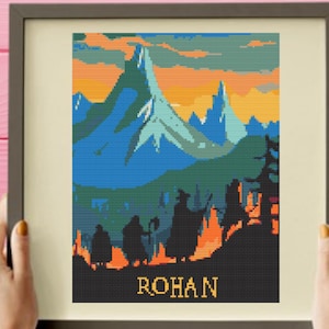 Fantasy Earth Cross Stitch Pattern , Rohan Cross Stitch Pattern, instant download