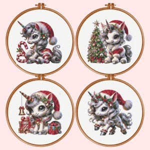 Unicorn Cross Stitch Pattern , Set ıf 4 Unicorn Cross Stitch Pattern, instant download