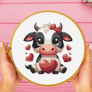 Baby Cow Cross Stitch Pattern ,  instant download