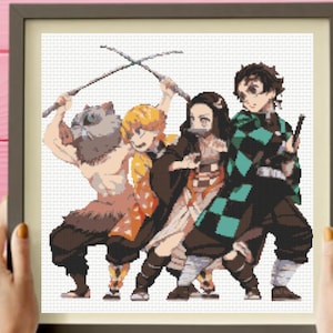 Demon Fighters Cross Stitch Pattern , Anime Cross Stitch Pattern, instant download