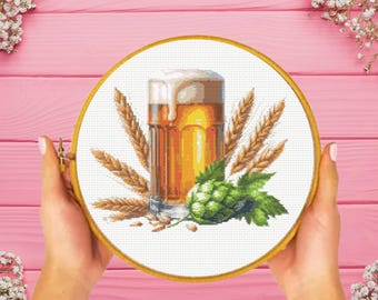 Beer Cross Stitch Pattern, instant download