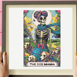 Padrão de ponto cruz da mãe do cachorro, padrão de ponto cruz de carta de tarô, download instantâneo em pdf