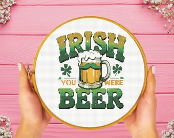 Schema punto croce irlandese, schema punto croce birra, download immediato