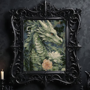 Dragon Cross Stitch Pattern , Fantasy Embroidery, instant pdf download