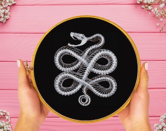 Snake Skeleton Cross Stitch Pattern, instant pdf download