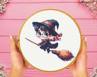 Wizard Cross Stitch Pattern , Magic Cross Stitch Pattern, Owl Cross Stitch Pattaern, instant download