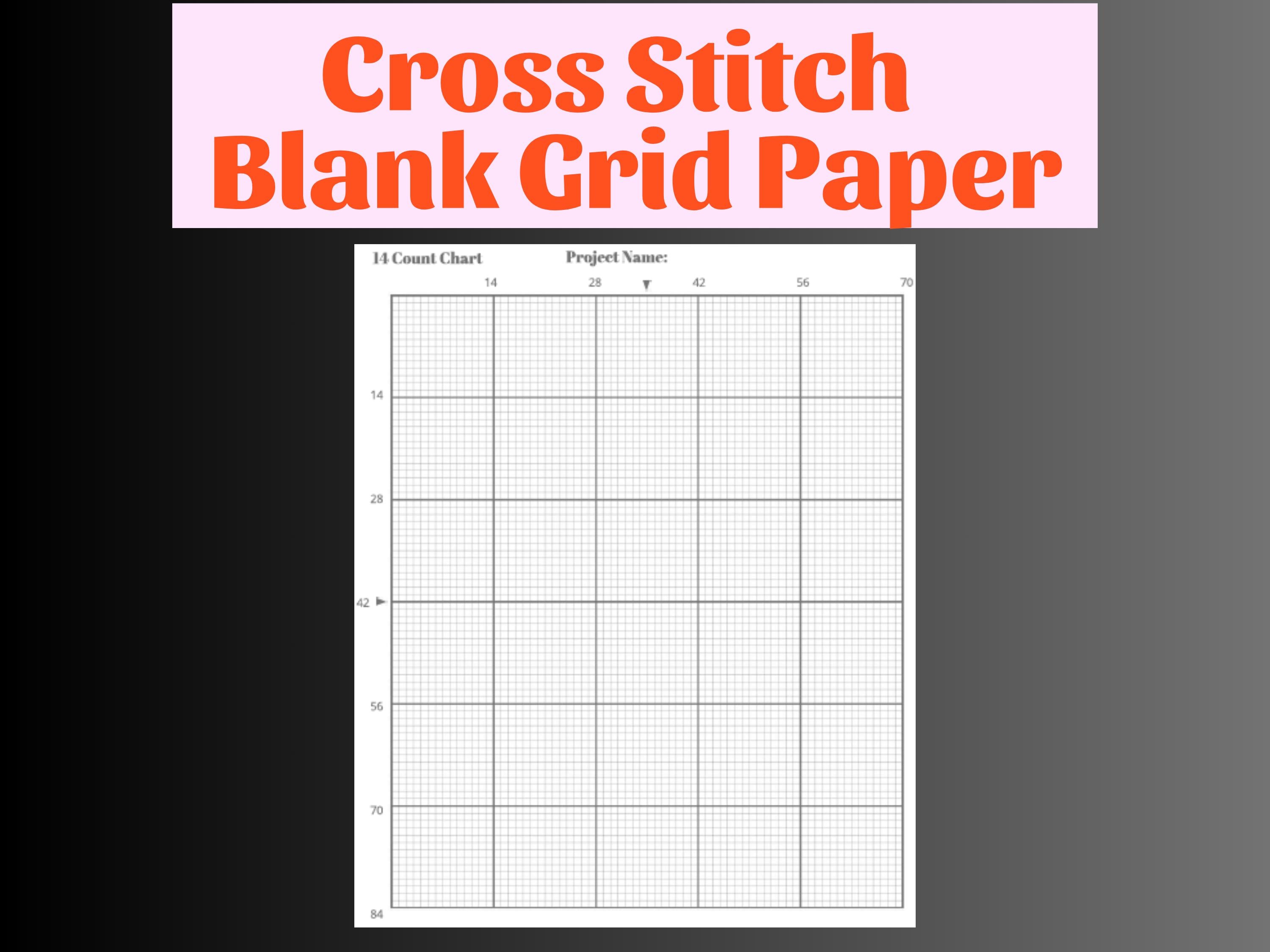 Planner Cross Stitch, Cross Stitch Graph Paper PDF, 14 SIZES , Cross ...