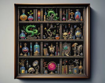 Kreuzstichmuster „Wunderkammer“, Kreuzstichmuster „Hexenkabinett“ – Sofort-Download