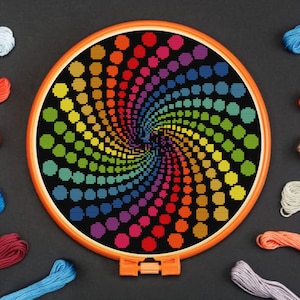 Circle Temperature Cross Stitch Pattern, Temperature Cross Stitch Chart. PDF Instant Download