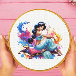Jasmine Cross Stitch Pattern , Princess Cross Stitch Pattern, instant download