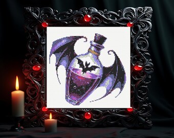 Potion Bottle Cross Stitch Pattern, Witchy Cross Stitch Pattern, instant pdf download