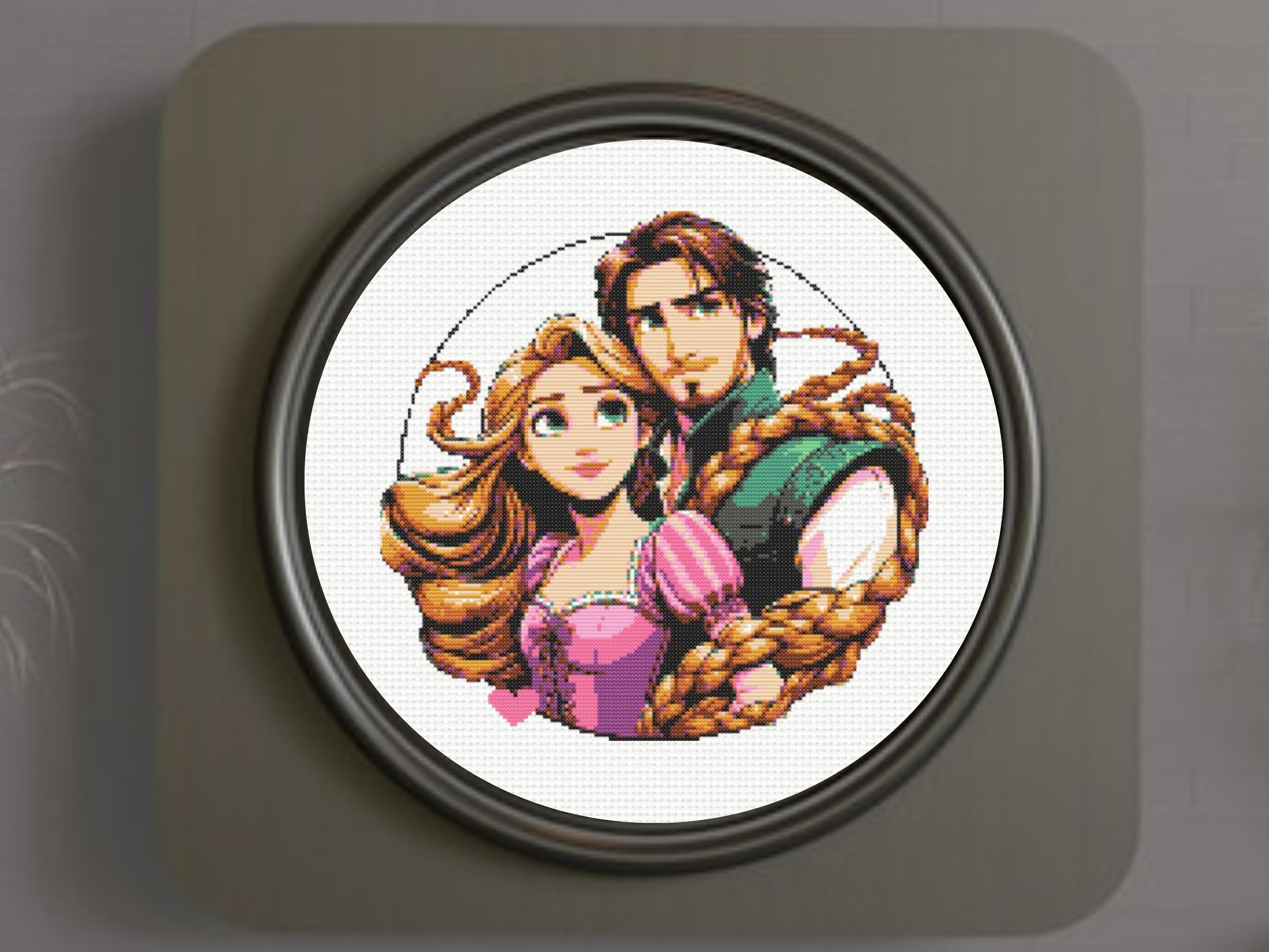 Rapunzel and Flynn Rider Cross Stitch Pattern, Instant Download - Etsy