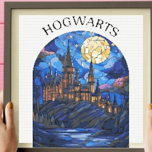 Hogwats Cross Stitch Pattern , Wizard School Cross Stitch Pattern, instant download