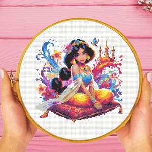 Jasmine Cross Stitch Pattern , Princess Cross Stitch Pattern, instant download