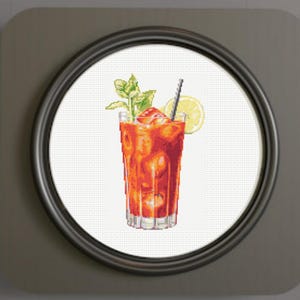 Bloody Mary Cross Stitch Pattern , Coctail Cross Stitch Pattern, instant download
