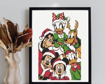 Christmas Cross Stitch Pattern, Cartoon Friends Cross Stitch Pattern,  instant download