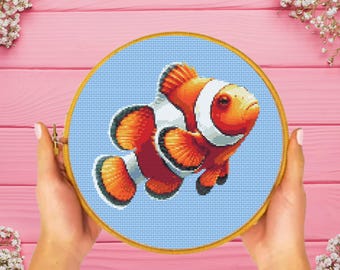 Clownfish Cross Stitch Pattern , instant download